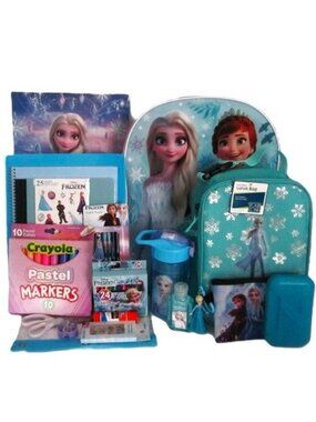 Disney Frozen Backpack, Water Bottle, Lunch Bag & School Supplies Elsa NEW